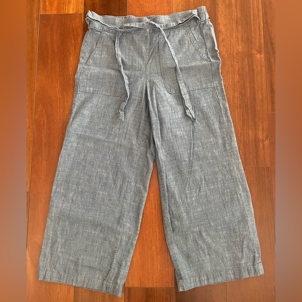 J. Crew Cambray Wide-Leg Pants Tie Waist | Size 6 | Lightweight - Picture 2 of 7